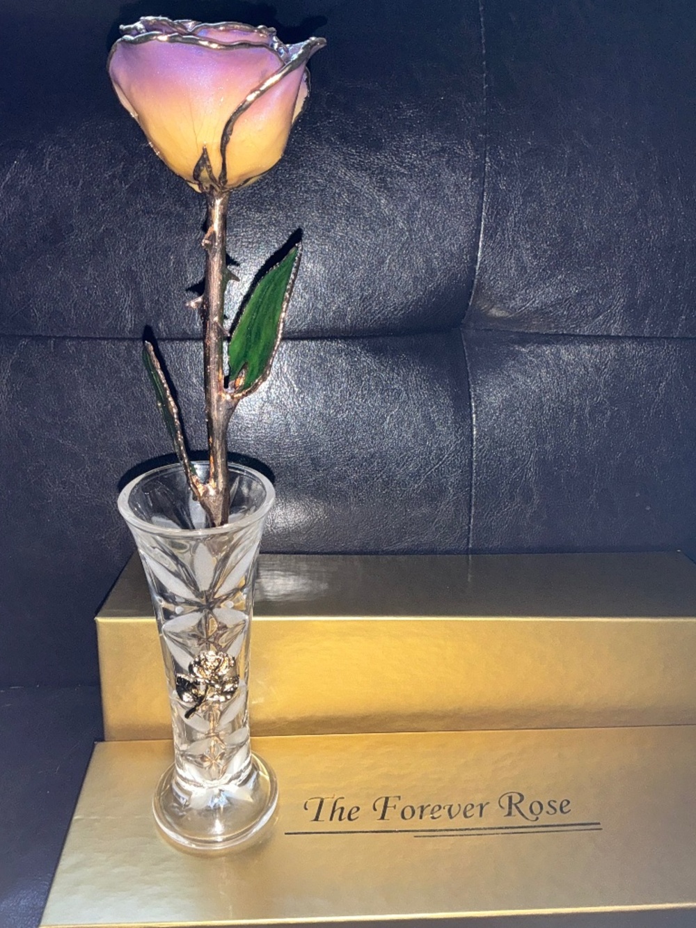 24K Gold Dipped White to Amethyst Rose💜 - Picture 5 of 11